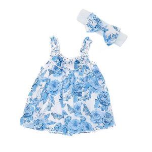 Baby Starters Baby Girls 9 Months Sleeveless Floral Print Chiffon Dress